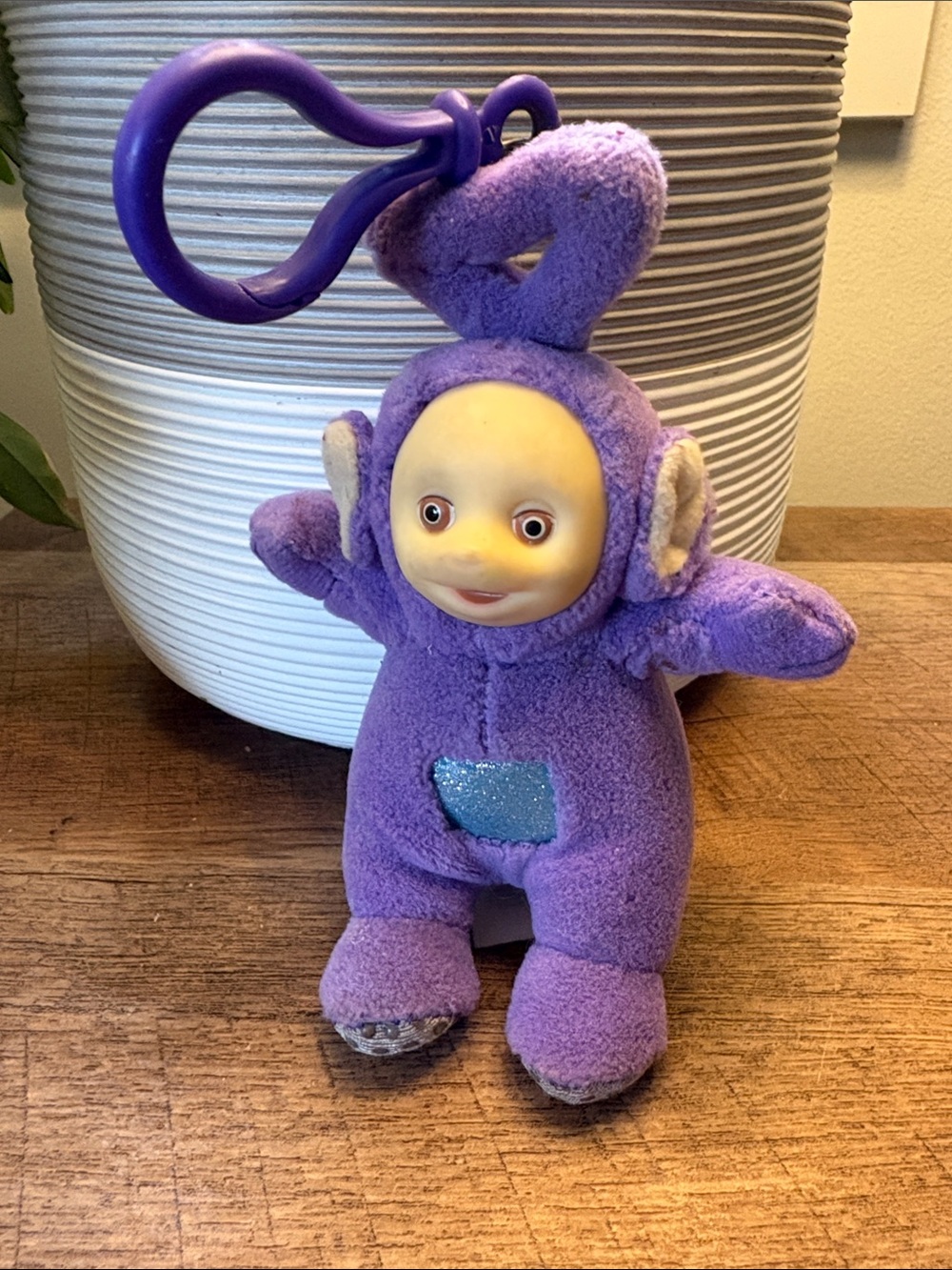 Teletubbies Purple Plush Character Toy backpack clip